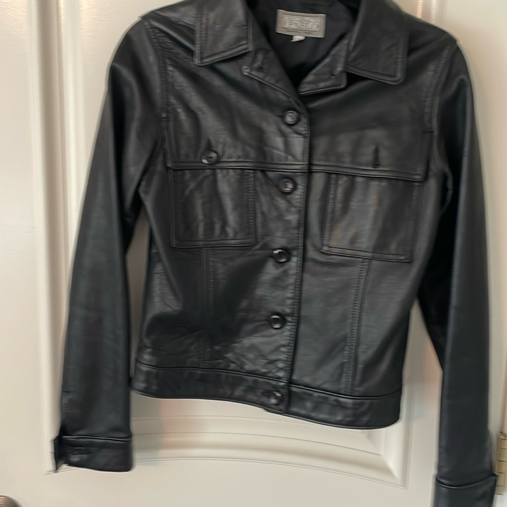Faux leather balmer jacket